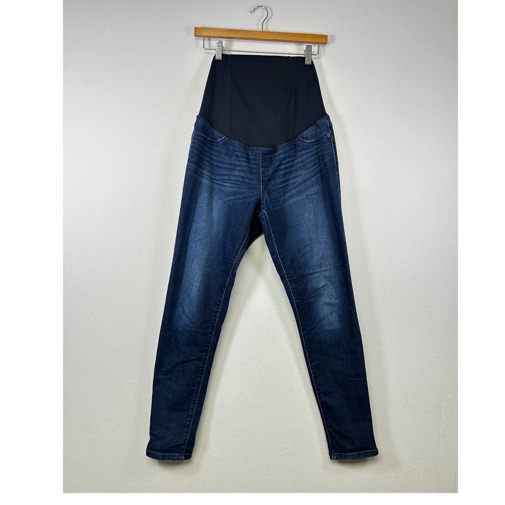 Isabel Maternity Skinny Jeans Women 4 Dark‎ Wash Blue Full Belly Panel Stretch